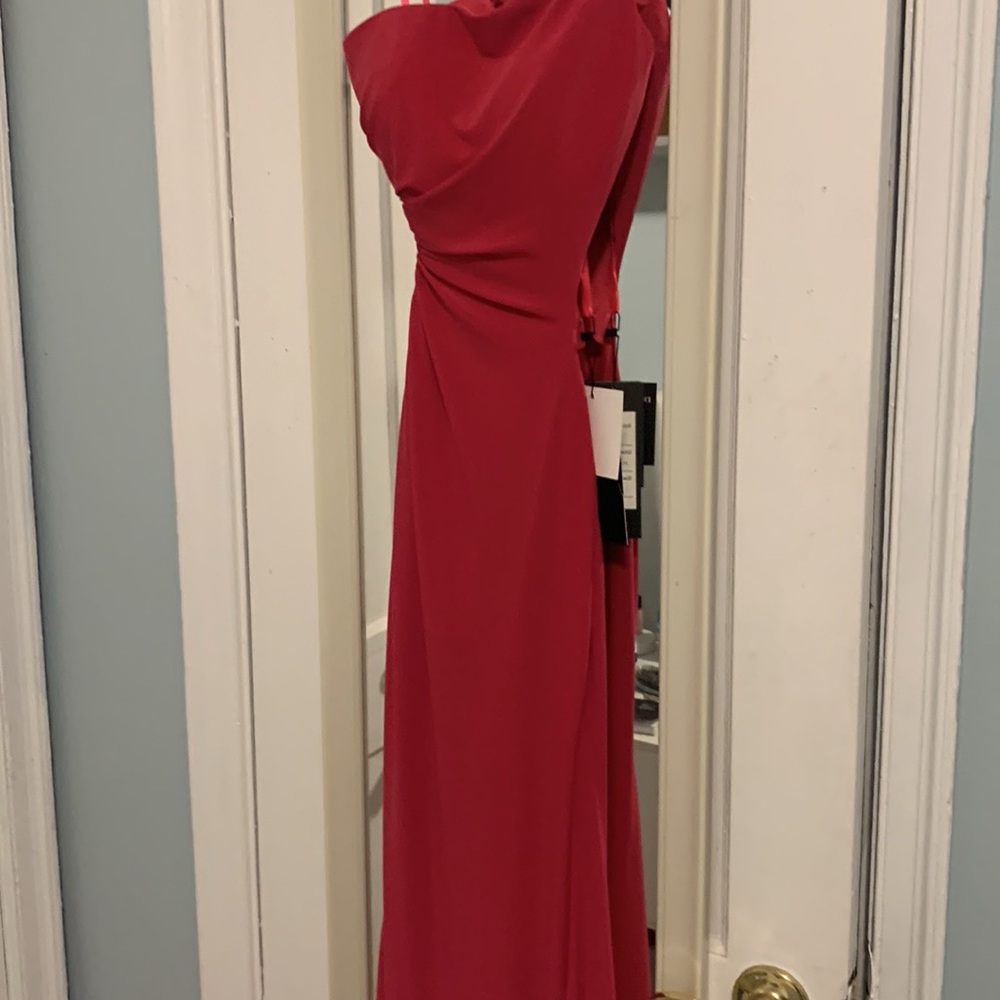 Hot Pink cut out prom dresses